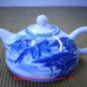 永春壶陈永春手绘青花山水精品茶壶