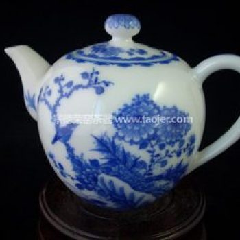 景德镇小雅青花花鸟茶壶
