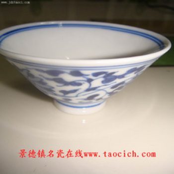 青花薄胎缠普洱小碗