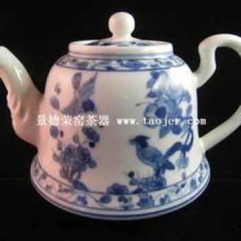 永春壶陈永春手绘仿古青花花鸟茶壶