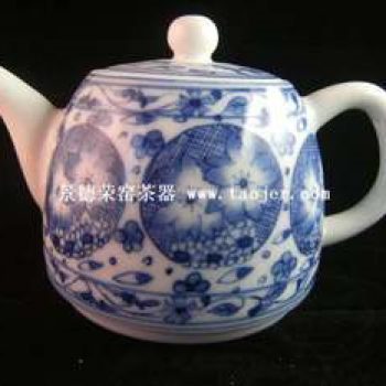 永春壶陈永春手绘仿古青花缠枝茶壶