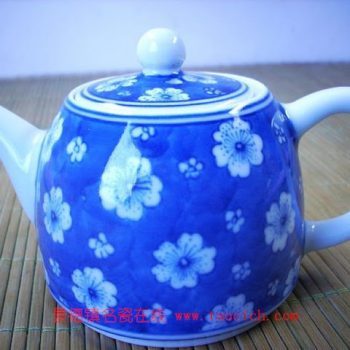 永春陈永春手绘仿古青花图案梅青茶壶