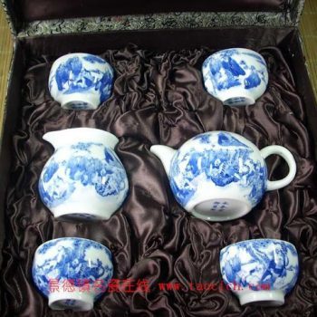 永春壶手绘八仙青花茶具