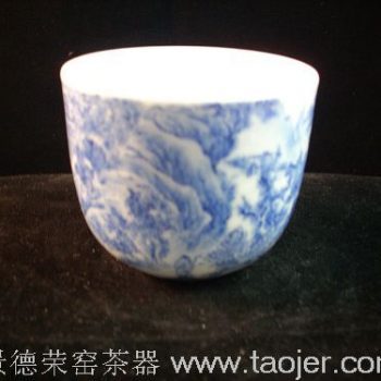 雪景山水茶杯