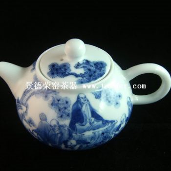 永春壶陈永春手绘仿古青花八仙茶壶