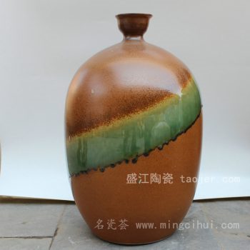RYUM10景德镇陶瓷 手工陶瓷 高温颜色釉褐色酒瓶 工艺摆设