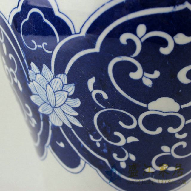 RYJF58景德镇精品陶瓷花瓶缠枝家居装饰摆件桌面摆件