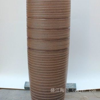 KY29景德镇 陶瓷 米黄雕刻 花插 陶艺 工艺摆设