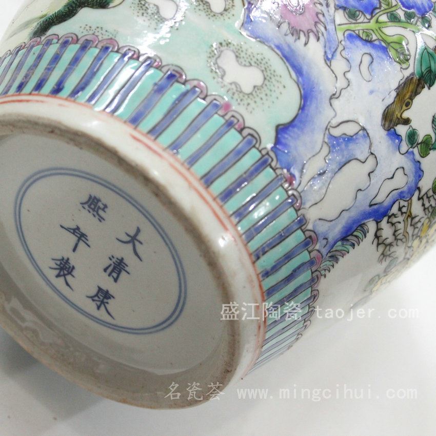 RYZJ03景德镇 精品 陶瓷 粉彩花鸟凤凰瓶
