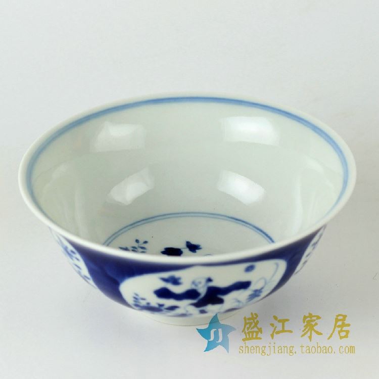 RZDC03景德镇精品陶瓷手工手绘青花陶瓷碗吃饭碗汤碗厨房餐具用碗