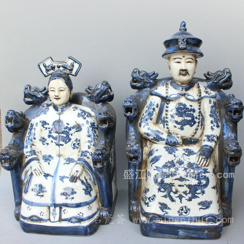 RYXZ08景德镇精品陶瓷 青花皇帝后 艺术品 举报