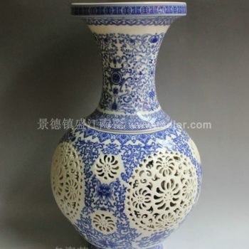 RYXH02景德镇陶瓷 青花 镂空玲珑 灯具梅瓶赏瓶花瓶家居摆设