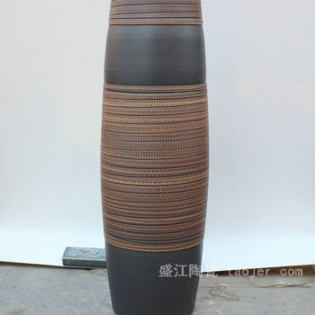 KY33景德镇 陶瓷 黄黑微雕 花插 陶艺 工艺摆设