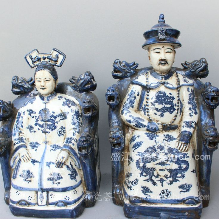 RYXZ08景德镇精品陶瓷 青花皇帝后 艺术品 举报
