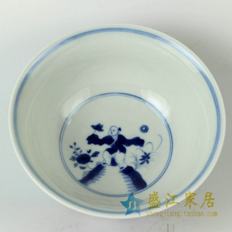 RZDC03景德镇精品陶瓷手工手绘青花陶瓷碗吃饭碗汤碗厨房餐具用碗