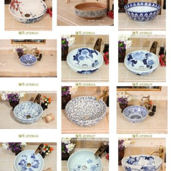 RYXW603景德镇 陶瓷 青花冰梅 洗脸盆 家居工艺摆设