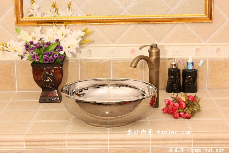 RYXW388景德镇 陶瓷 镀盆 洗脸盆 家居工艺摆设