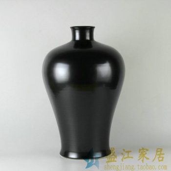 RYNQ171景德镇陶瓷花瓶颜色釉花瓶黑色瓶子家居装饰摆件花瓶