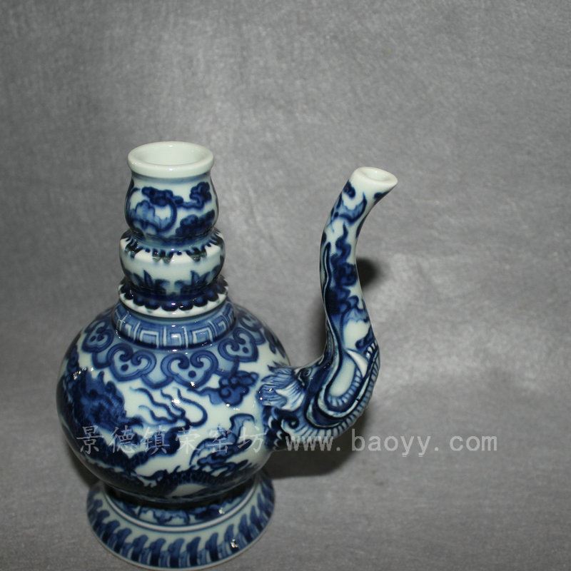 ZJVF04景德镇精品陶瓷青花纹龙酒壶