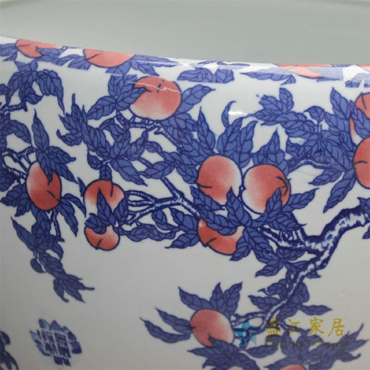 RYYY24景德镇精品陶瓷手绘鱼缸大缸水缸圆口缸花盆水培图案多样