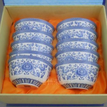 SJDI21骨质瓷骨质瓷青花缠枝碗 （10个一套）