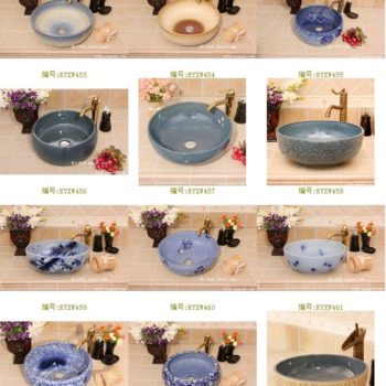 RYXW457景德镇 陶瓷 蓝色海洋 洗脸盆 家居工艺摆设