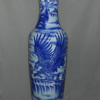 ZJSV11景德镇陶瓷手工手绘青花大展宏图大花瓶工艺酒店大厅摆设