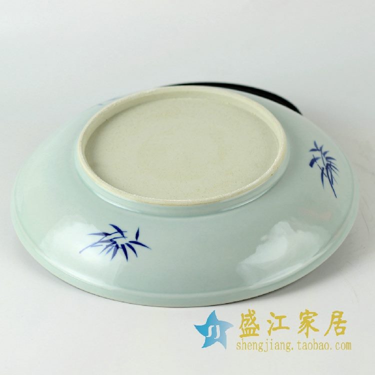 RZDC10景德镇精品陶瓷盘子手工手绘青花釉里红鱼盘餐盘菜盘碟子