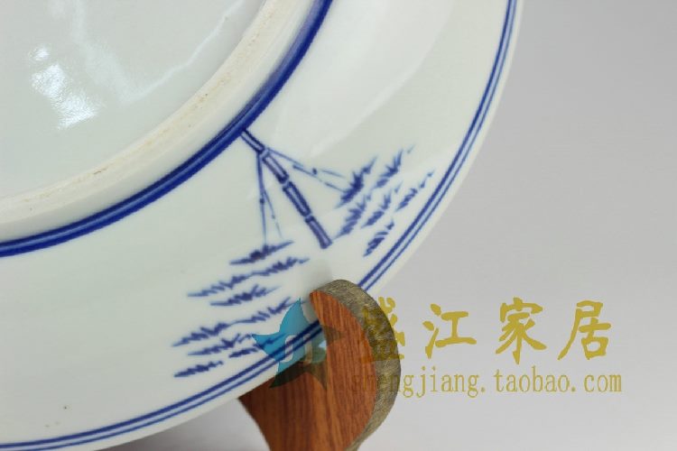 RYXC28景德镇精品陶瓷青花釉里红赏盘挂盘瓷盘十八罗汉图案收藏盘