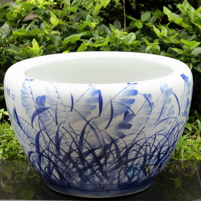 RYYY04景德镇陶瓷水缸 青花缸米缸鱼缸庭院摆饰花盆