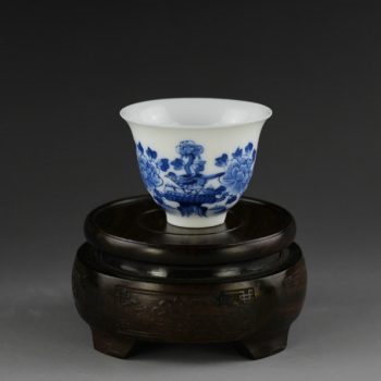  14U05-A 青花花鸟图功夫茶杯 品茗杯           