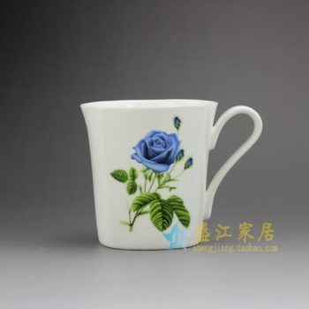 RYDY25-C 手绘粉彩玫瑰花茶杯 品茗杯 咖啡杯