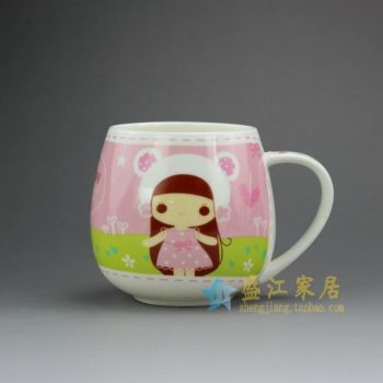 RYDY30-B 手绘粉彩卡通女孩像茶杯 品茗杯 咖啡杯