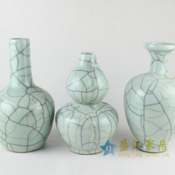 RYXC32 1325手工三款裂纹釉花瓶 花插