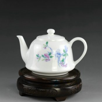 14AS120 手绘青花斗彩花卉图茶壶 茶具