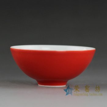 14CS112颜色釉红色茶碗 汤碗