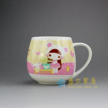 RYDY30-A手绘粉彩卡通女孩像茶杯 品茗杯 咖啡杯