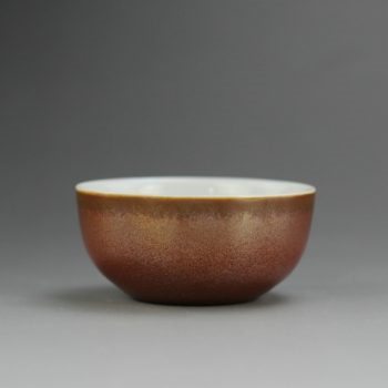 14FS36-C 8194 - 手工釉靶子铁锈红花色釉 茶杯 品茗杯