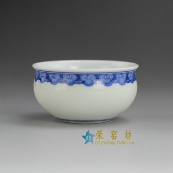 RYBS99 9090敬畏堂全手工茶杯 手绘青花如意纹茶杯 品茗杯 功夫茶具 尺寸： 口径 6.8厘米 高 3.6厘米 容量 65毫升