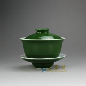 14FS39-A 8201手工颜色釉盖碗 三才碗 泡茶杯 尺寸：口径 9.3厘米 碟径 9.6厘米 高 8.2厘米 容量 160毫升