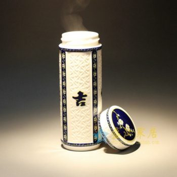 CBAK01-C 20手绘粉彩吉祥如意图文茶杯 旅行杯 保温杯