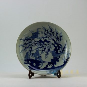 RZEY11-E 9345仿古青花喜上眉梢图瓷盘 挂盘 赏碟 尺寸：口径 28.5厘米 深度 5.2厘米