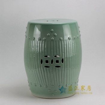 RYKB88-A 0568景德镇陶瓷 高温颜色釉鼓凳 凉墩 瓷凳