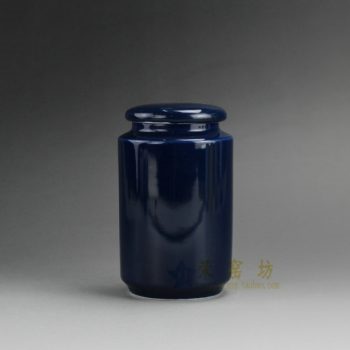 RZDT02-E 9984景德镇陶瓷 高温颜色釉宝石蓝 茶叶罐 盖罐 密封罐 规格尺寸：口径 5.8厘米 肚径 7.8 厘米 高 13.2 厘米