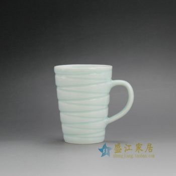 RZFE01-B 手工颜色釉刻纹茶杯 品茗杯 马克杯 功夫茶具 尺寸： 口径 8.2厘米 高 10.6厘米 容量 285毫升