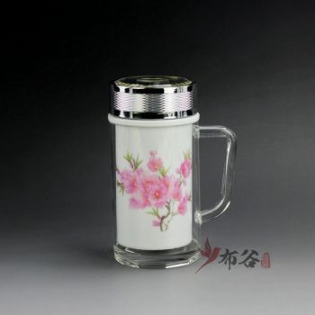 CBDI46-C 手工双层瓷胆粉彩图纹旅行杯 保温杯 尺寸：口径 6.5厘米 肚径 8.2厘米 高 16.2厘米 容量 380毫升