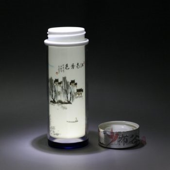 CBDI45-A手工双层隔热陶瓷内胆粉彩江南秀色旅行杯 保温杯 养生杯