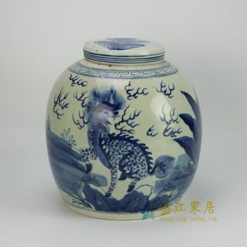 RZFZ05-E 景德镇 青花麒麟瓷器坛