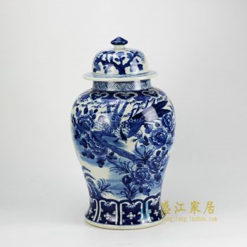 RZFZ02-A 手绘青花花鸟将军罐