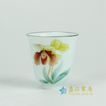 RYOK80-D 景德镇陶瓷 手绘粉彩 描金边 公道杯